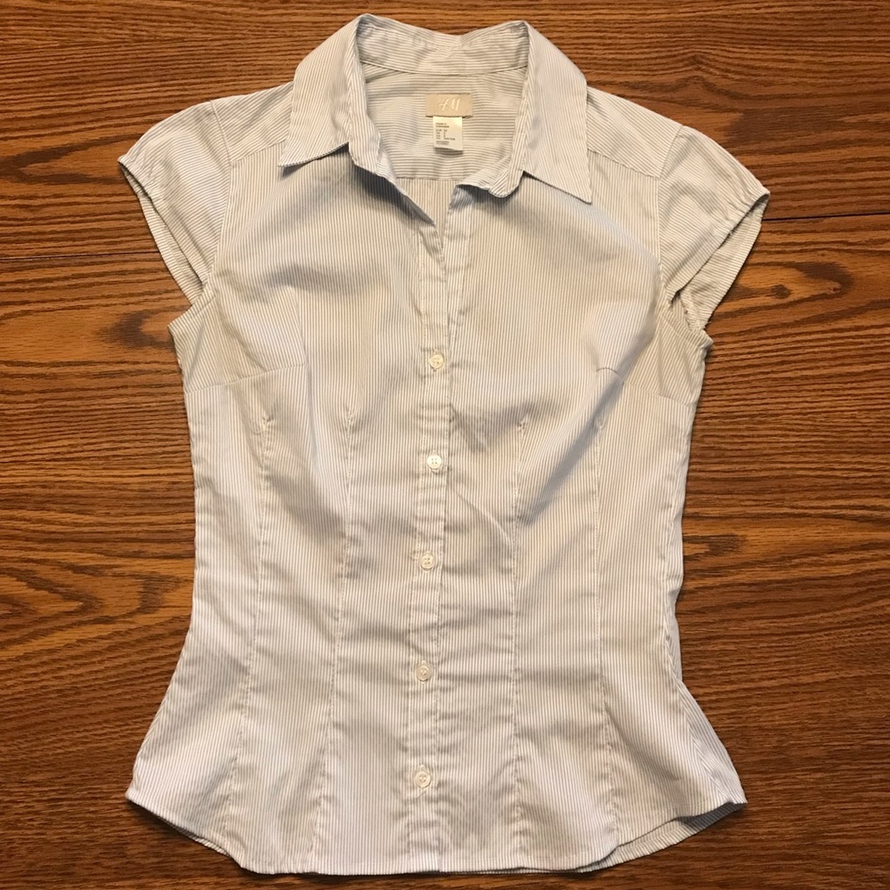 H&M Collared, Button Down Short, Sleeve Top